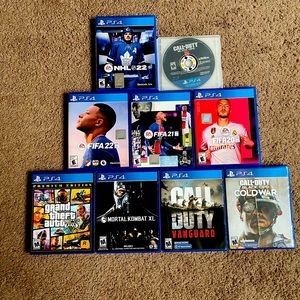 Bundle of 9 Video games PS4
